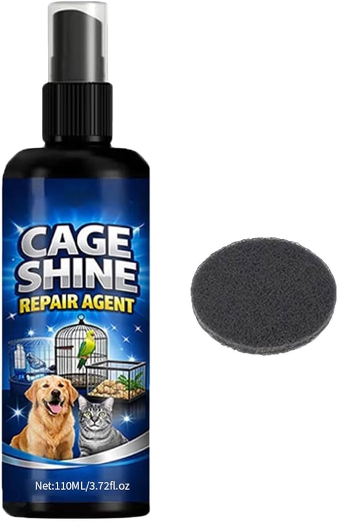 Bird Cage Cleaner Spray - 110ml Droppings Breakdown Solution, Professional Pet Odor Eliminator, Deep Cleaning Enzyme Formula, Safe Cage Cleaning for Keepers, Enthusiasts, and Breeding Season