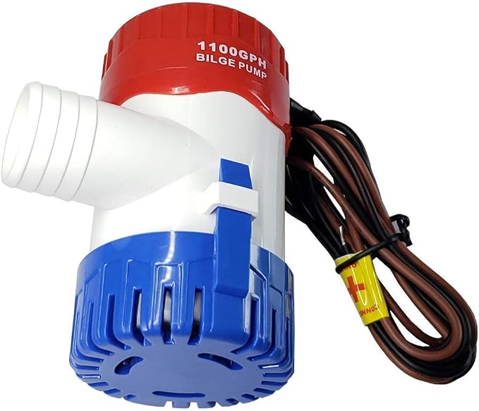 Submersible Boat Bilge Water Pump 12v 1100gph Non-Automatic Marine Electric Bilge Pump for Ponds, Pools, Spas Silent, Boat Caravan RV Submersible