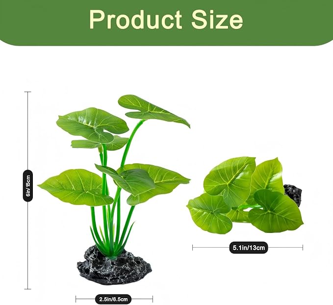 2 Pcs Fish Tank Decorations Plants, Artificial Plant Aquarium Accessories Decor, Goldfish Tank Decor Plastic Realistic Plants