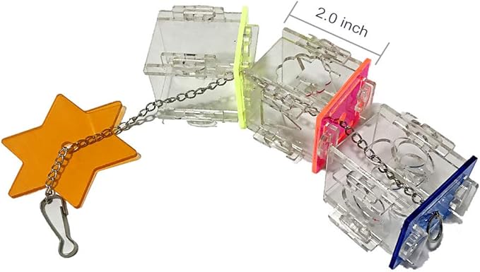 Bird Foraging Toys,Creative Parrot Feeder Box,Hanging Treat Foraging Toy for Anchovies,Parakeets,Cockatiel,Conure,Mynah,Macow