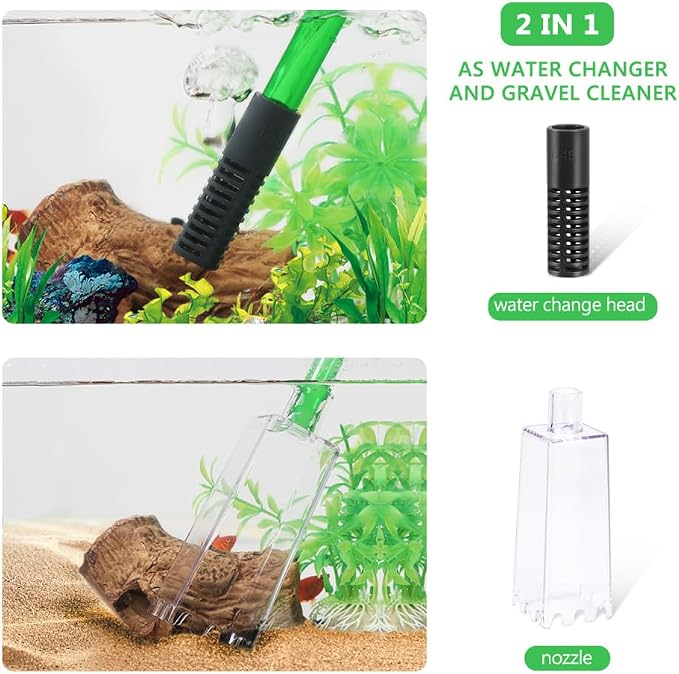 POPETPOP Aquarium Fish Tank Vacuum Siphon Cleaning Kit for Water Changing and Sand Cleaning