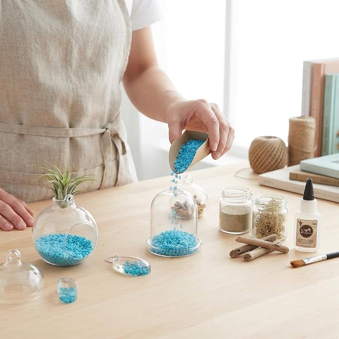 Blue Succulent and Cacus Gravels,Fairy Garden Mini Rocks,0.88 LB,3-5mm | Aquarium Fishbowl Decor Pebbles,Indoor Plants Topper Dressing Small Stones