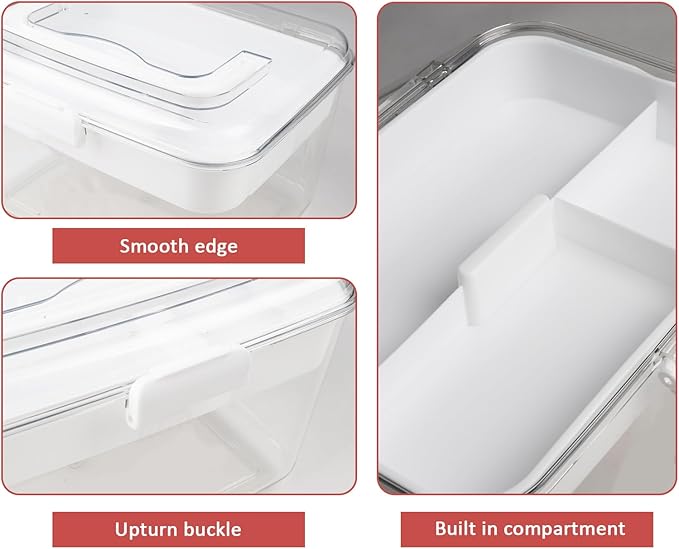 2 Layers First Aid Kit Box, Large Medic Box with Handle, Family or Camping Emergency Tool Set