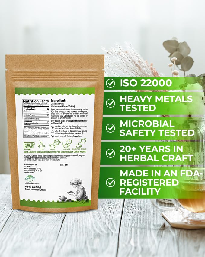 4 oz. Motherwort Tea Dried Motherwort Herb Tea (Leonurus Cardiaca) - 113g Leonurus Cardiaca (Cola De León)