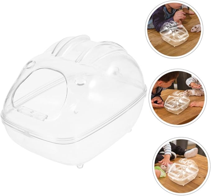 Sosoport Hamster Bath Box Small Pet Bathtub Chinchilla Dust Bath House Sand Substrate Transparent