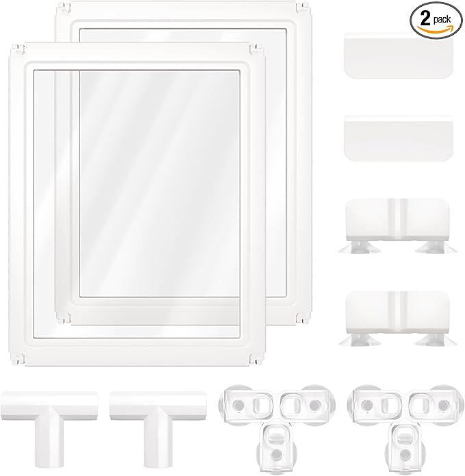FXW AuraSpace Acrylic Indoor Dog Playpen for Medium Dogs, 35 inch, 2 Panels, White