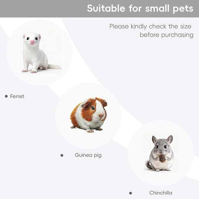 Ferret Harness and Leash Set, Adjustable Vest Harness for Ferrets, Cute Small Animal Harness for Guinea Pig, Squirrel, Rat, Safe Walking Accessories for Outdoor