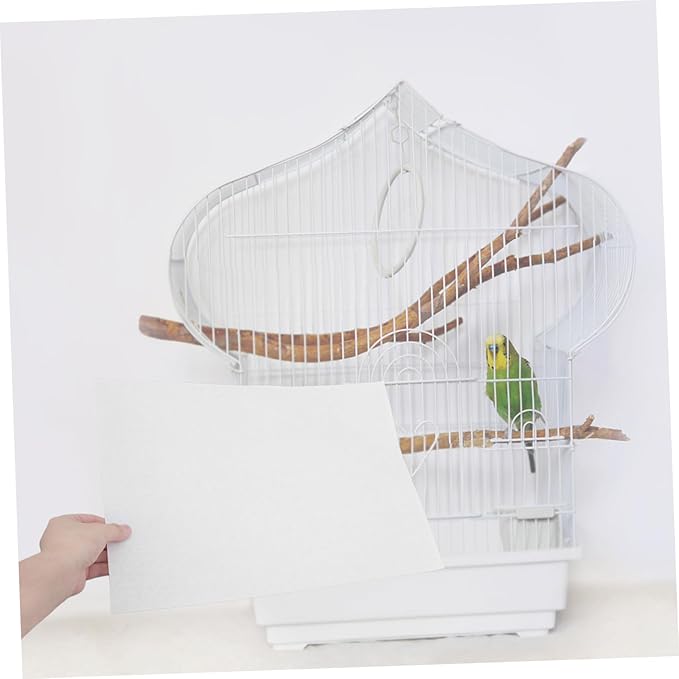 UPKOCH 100pcs Bird Cage Liners Absorbent Disposable Pads for Parrots and Animals Durable Odor Cage Cushion for Easy Cleanup
