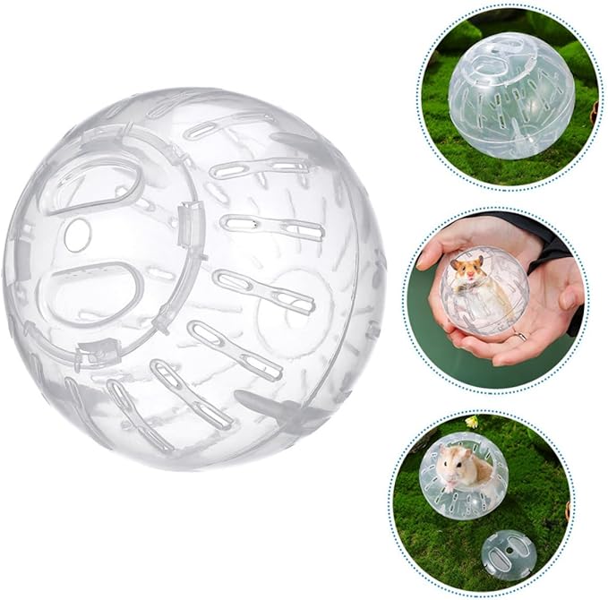GANAZONO 2 Pack Mini Hamster Exercise Balls Transparent Running Balls for Small Pets Dwarf Hamsters Portable Interactive Toy to Increase Activity and Reduce Boredom