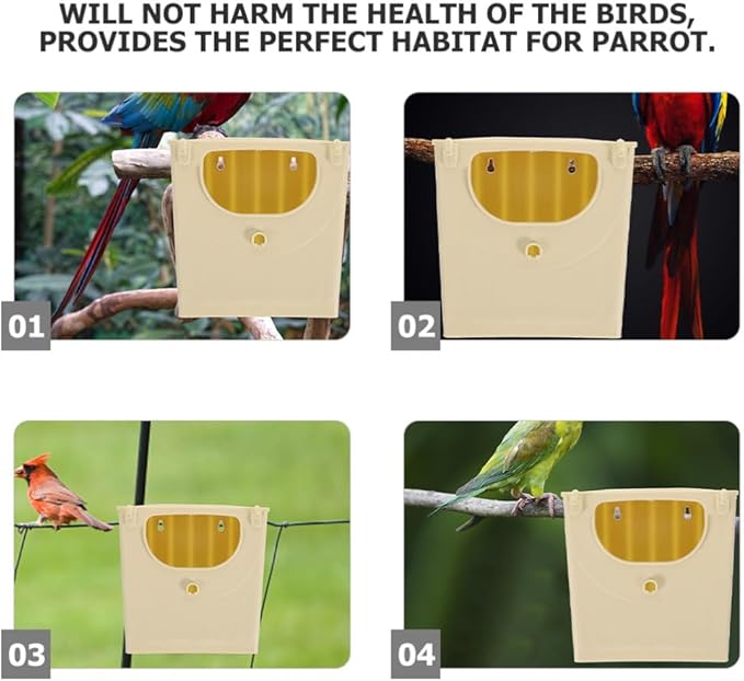 Toddmomy 5PCS Plastic Bird Nesting Box - Professional Parakeet Breeding House for Cage, Safe Hatching Box for Lovebirds, Budgies and Cockatiels, Easy to Install & Clean