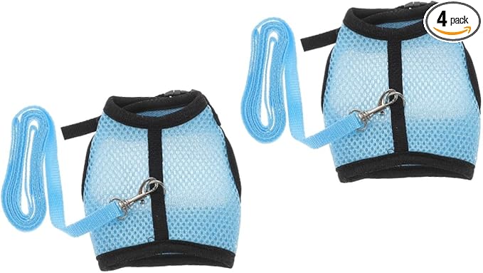 FOMIYES Guinea Pig Harness Leash Set 2 Packs Small Animal Adjustable Pulling Rope Soft Cloth Pet Harness for Guinea Pigs Rabbits Hamsters Indoor Use