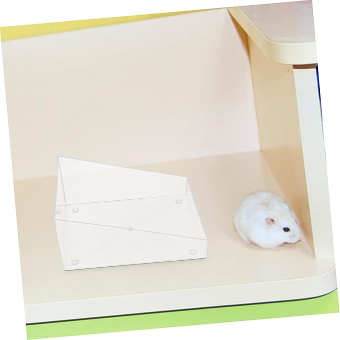 Hamster Sand Bath Box Semi-Closed Acrylic Tub for Dwarf Hamsters Chinchillas and Gerbils Dust Bath Container Cleaning Scoop Easy to Clean