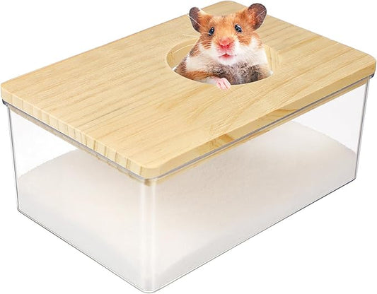 BESPORTBLE Hamster Sand Bath Box Transparent Acrylic Chinchilla Dust Bath Pet Supplies Easy to