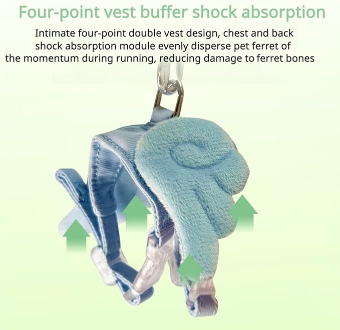 Ferret Harness and Leash with Adjustable Buckle for Small Pets, Soft Breathable Walking Vest with Angel Wings for Guinea Pig, Bunny, Rabbit, Kitten, Chinchilla (Coffee)