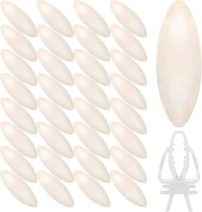 40 Pcs Cuddle Bone Cuttlefish Bone 3.0" to 3.5" Cuttlebone for Birds with 1 Parakeet Cuttlebone Holder Bird Cage Food Clip, Parakeet Toys Chew Toy for Birds Parrots Cockatiels Budgie Snails Reptiles