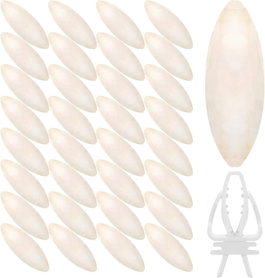 40 Pcs Cuddle Bone Cuttlefish Bone 3.0" to 3.5" Cuttlebone for Birds with 1 Parakeet Cuttlebone Holder Bird Cage Food Clip, Parakeet Toys Chew Toy for Birds Parrots Cockatiels Budgie Snails Reptiles