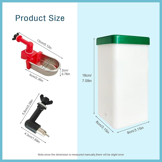 Bonchoice1000ml No Drip Rabbit Water Bottle, Leak Proof Small Animal Water Bottle, Large Capacity No Drip Water Dispenser for Bunny Rabbit/Ferret/Hamster/Guinea Pig
