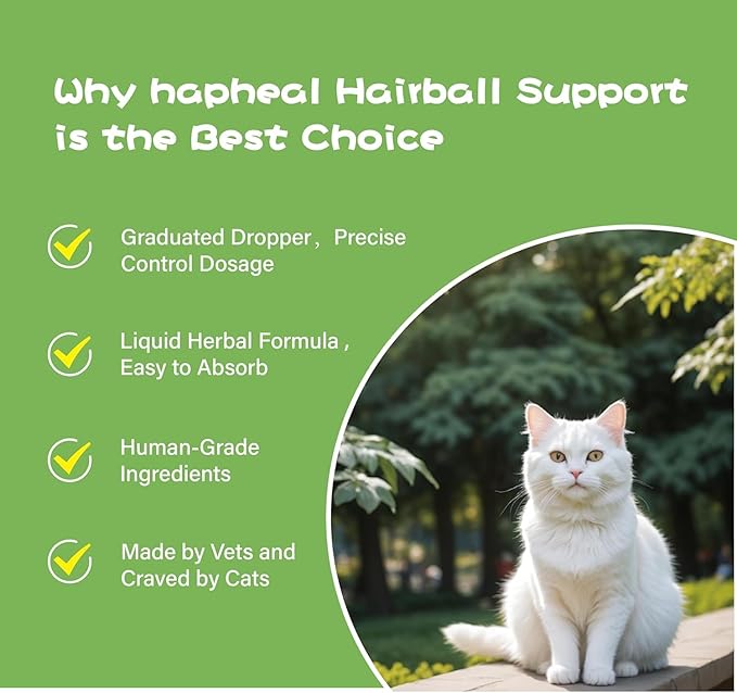 Cat Hairball Support Drops, Digestive Aid, Furball Treatment, Hairball Cat Treats for Skin & Coat, Digestion, Nutrient Absorption(2PACK)