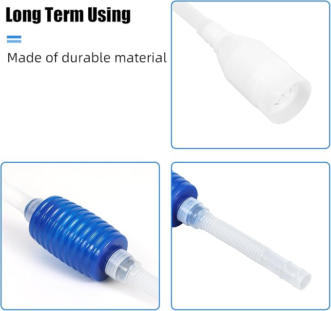 Aquarium Vacuum Siphon and Gravel Cleaner, Manual Hand Pump Water Changer with Tiny Tube for Small Nano Fish Tank, Betta Shrimp Maintenance(Large)