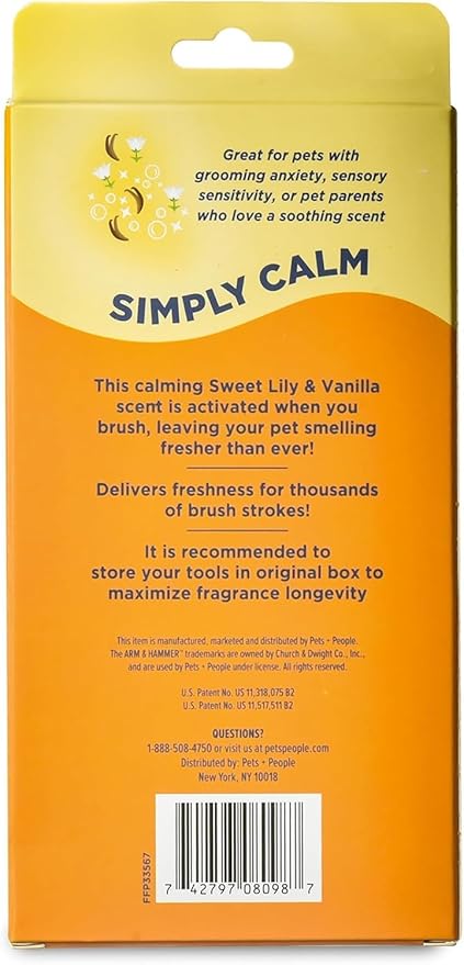 Arm & Hammer Deodorizing Slicker Brush for Dogs, Fragrance Transfer Technology with Baking Soda, Self-Cleaning Button, Removes Loose Fur & Tangles, Dog Grooming Brush, Sweet Lily & Vanilla - 2 Pack