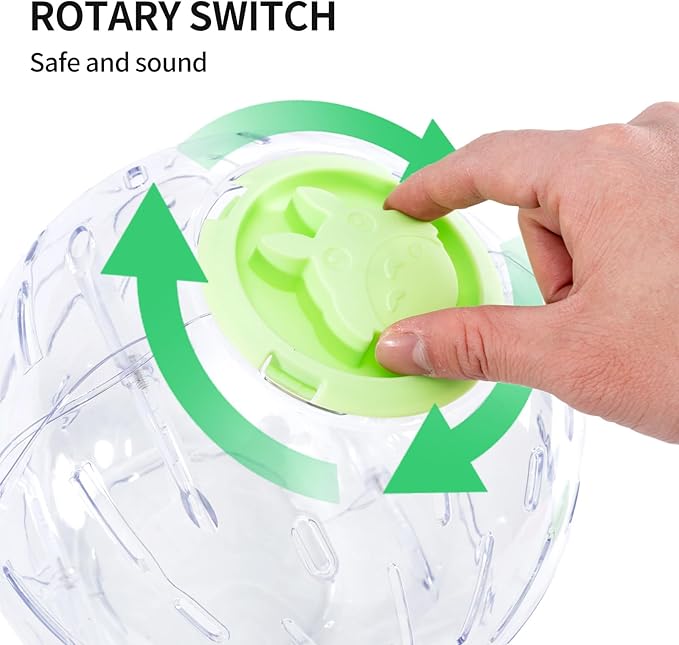7.9 Inch Hamster Ball, Running Ball Toy, Transparent, Breathable, Promote Exercise Health, Reduce Stress, Easy to Clean, Hamster Accessory, for Syrian Dwarf Hamster, Gerbils, Mice, Small Pets, Green