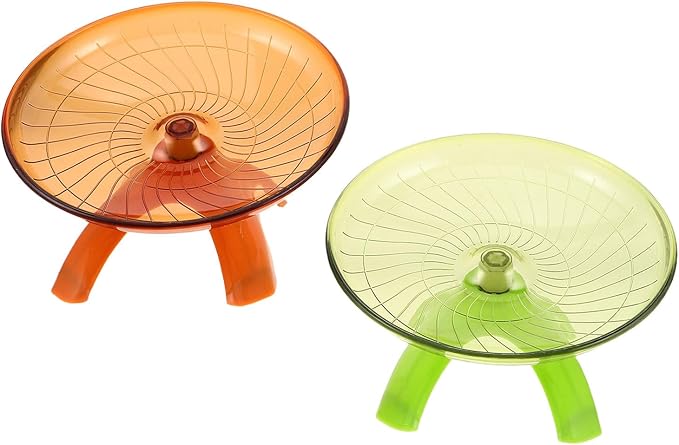 PRETYZOOM Silent Hamster Exercise Wheel for Small Pets, Flying Saucer Running Wheel for Gerbils and Mice, Quiet Activity for Hamster Cages and Small Animal Exercise