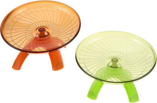 PRETYZOOM Silent Hamster Exercise Wheel for Small Pets, Flying Saucer Running Wheel for Gerbils and Mice, Quiet Activity for Hamster Cages and Small Animal Exercise
