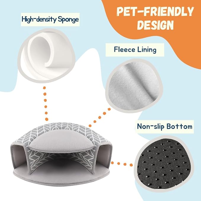 Guinea Pig Hideout, Interactive Guinea Pig Tunnel Bed, Washable Small Animal Tubes Toys Cage Accessories for Ferret Bunny Chinchilla