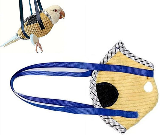 Portable Bird Traval Carrier Bag, Ultra-Soft Bird Diaper Flight Suit for Small Medium Parrots, Escape Resistant Outdoor Harness Vest, for Daily Outdoor & Nail Trimming, Ideal Gift for Birds Lovers