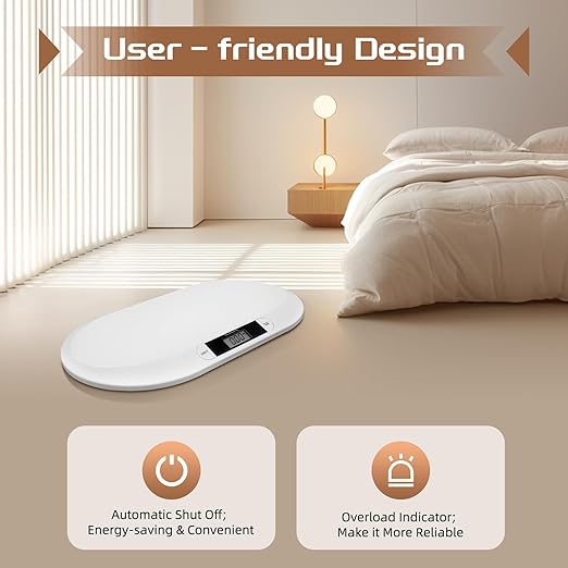 Digital Baby Scale, Infant Scale with LCD Screen, Multifunctional Pet Weight Scale for Cats and Dogs, 20kg/44lbs Load Capacity, Accurate 10g, Auto Off (Kg/Lbs/Stones)