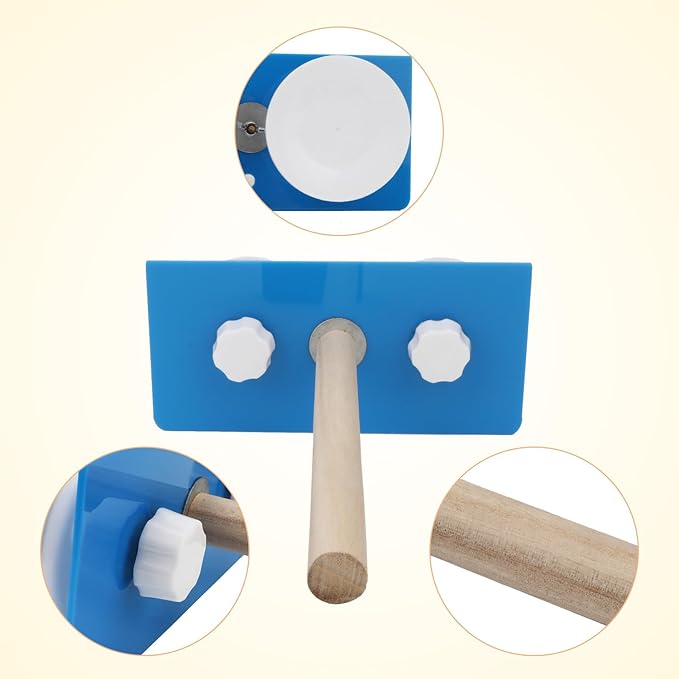 Hypeety Bird Parrot Stand Perch Shower Perch Standing Toy Portable Suction Cup Parrot Bath Stands Suppllies Holder Platform Parakeet Window Wall Hanging Play (2 Suction Cups Wood)