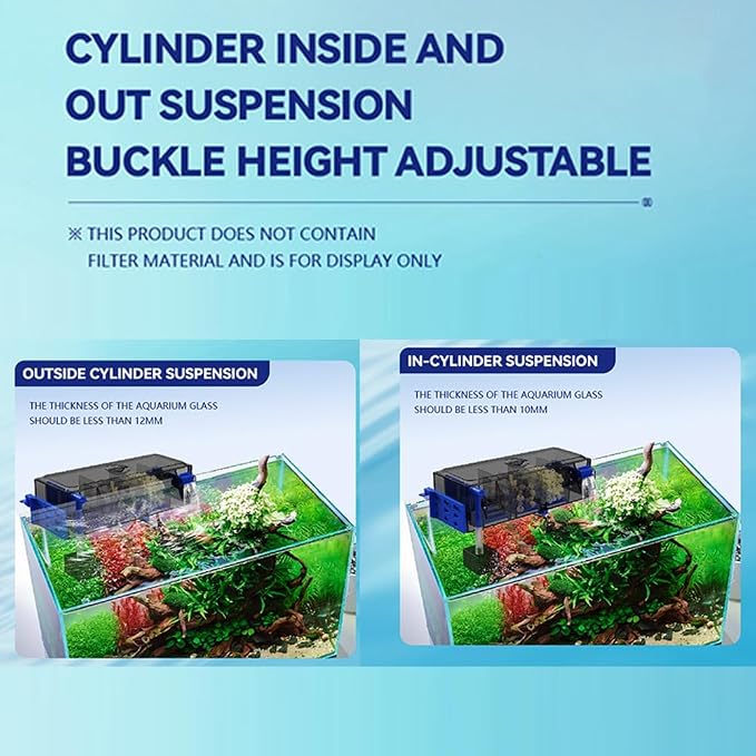 Hang On Aquarium Filter, Multi-Layer Aquarium Filter for 23.8 Gallon Fish Tanks, Low-Noise Operation Fish Tank Filter, Fish Tank Hang on Back Filter for Freshwater Saltwater Tank 110V ZY-A F-380