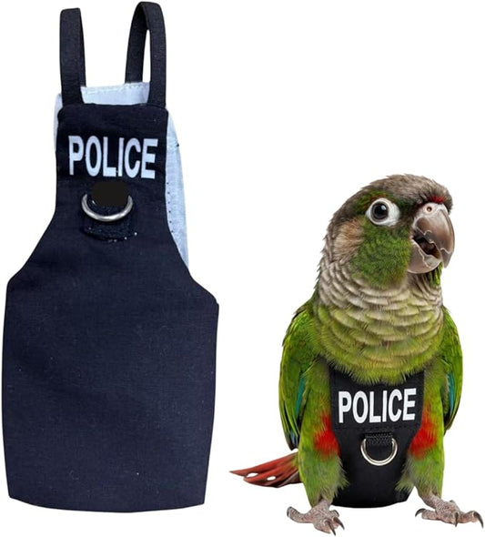Bird Diaper Flight Suit, Cute Cosplay Parrot Clothes, Easy-to-Wear Washable Nappy, Durable Metal Ring Harness for Cockatiel, Conure, African Grey, Parakeet Outdoor Flying (Without Leash,M)