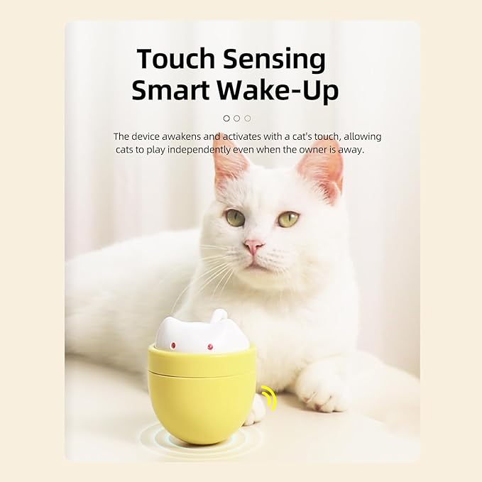 Automatic Cat Laser Toy for Indoor Cats with Double Laser & One-Tap Button - Self-Rotating Interactive Rechargeable Laser Cat Chaser