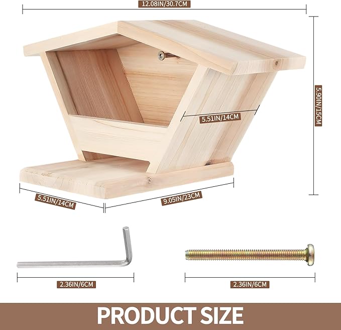 Wooden Dove Nesting Box with Triangular Opening - Outdoor Bird House for Doves to Nest and Roost, Flawless Garden Decor