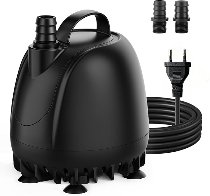 hygger 369GPHSubmersible Aquarium Water Pump (1500L/H 25W) with 2 Nozzles | Ultra Quiet Fish Tank Pump with Ceramic Shaft, Overheat Protection for Aquarium, Pond, Hydroponics (6.5ft Lift)