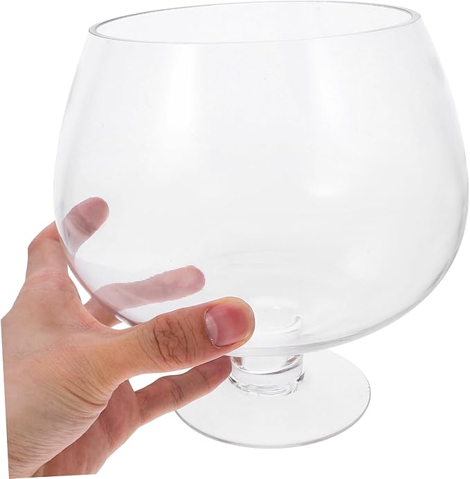 BESPORTBLE Clear Bubble Bowl, Glass Vase with Stand Fish Bowl Clear Planter Terrarium Globe Flower Vase Hydroponic Kitchen Table Centerpiece Footed Pedestal