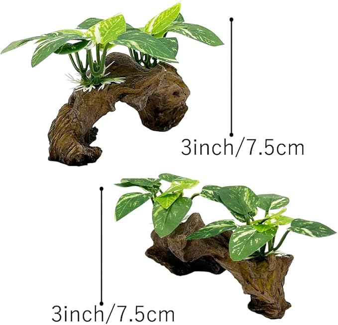 Fish Tank Decorations Aquarium Decor Ornaments Betta Silk Leaf pad Hammock Artifical Driftwood Cave Goldfish Bowl Accessories (Type-D)