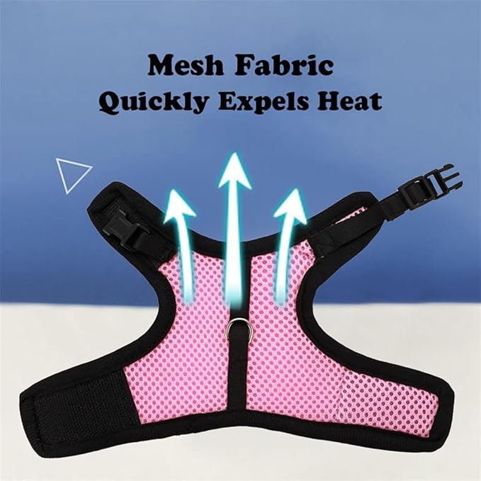 Rabbit Harness and Leash,Guinea Pig Escape Proof Bunny Harness and Leash Set, Cute Bunnies Vest Clothes Stuff Walking Ferret Kitten Puppy Small Pet Animals,Black L