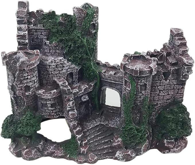Large Fish Tank Decorations Castle Aquarium Decorations Large Resin Coral Castle Ornaments Fish House Breed Tank Decor for Marine Betta Fish Tank Landscape