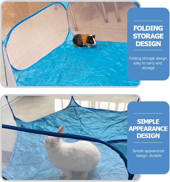 LUOZZY Animal Baby Playpen Foldable Fence Anti-Slip Bases Baby Playard Breathable Pet Playpen Indoor Outdoor Yard Fence for Kitten Puppy Bunny Hamster Ferret, 47Inch