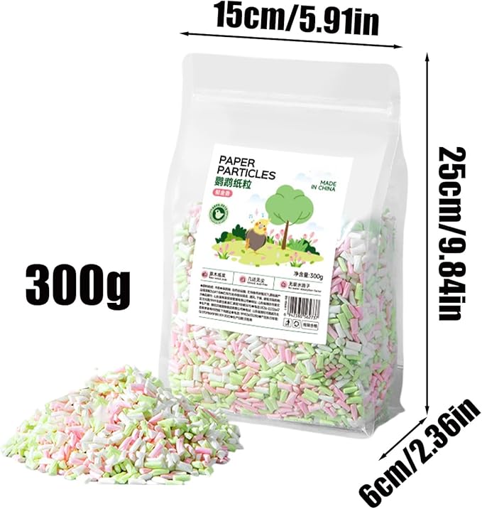 Bird Bedding – Natural Hamster Bedding | Parrot Paper Supplies with Soft Wood Shavings, Small Animal Cage Liner for Odor Control, Pet Litter Accessories for Guinea Pig, Gerbil, Hedgehog,