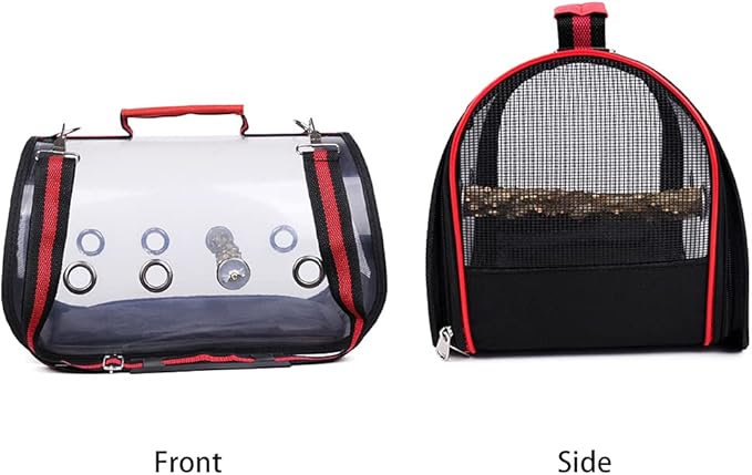 Transparent Parrot Carrying Cage Bird Travel Bag Bird Backpack Carrier with Perches Bird Carriers Tote Bag for Pet Parrots Outdoor Use