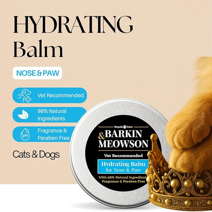 Barkin & Meowson Hydrating Balm for Nose & Paw 60g / 2.12oz - 98% Natural Ingredient Balm for Dry Noses & Pads, for Dogs and Cats
