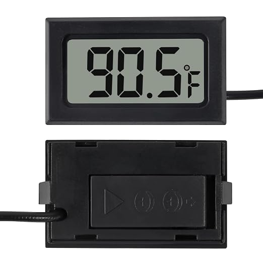 6 Pack Digital Thermometer Wired for Car Greenhouse Indicator Indoor Room Freezer Refrigerator Aquarium with 1M Waterproof NTC Probe Fahrenheit(℉)