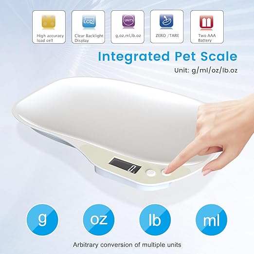 Small Digital Pet Scale for Dogs Cats, Max 33 lbs LCD Display Small Animal Scale, Multi-Function Mini Electronic Kitchen Food Weighing Scales, for Hamster Kitten Puppy Hamster Little Bird