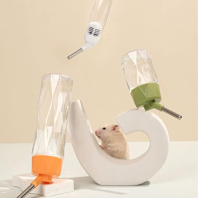 80 ml- No Drip Water Dispenser for Small Animals - Transparent Hanging Bottle for Rabbits, Guinea Pigs, Hamsters, Mice, and Ferrets - Leak Proof with Filter（Transparent ）