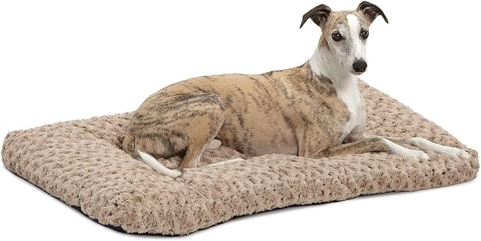 MidWest Homes for Pets Intermediate QuietTime Deluxe Mocha Ombre Swirl Plush Pet Bed, Machine Washable, Non-Skid Bottom, Soft Crate Mat for 36-inch Crates