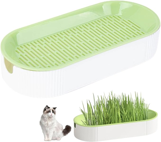Cat Grass Planter, 8.2inch Self Watering Cat Grass Planting Container, Hydroponic Cat Grass Growing Kit, Cat Grass Sprouting Trays for Sprouts