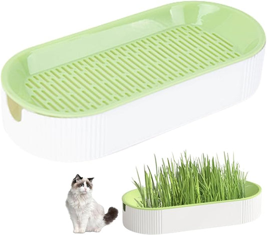 Cat Grass Planter, 8.2inch Self Watering Cat Grass Planting Container, Hydroponic Cat Grass Growing Kit, Cat Grass Sprouting Trays for Sprouts